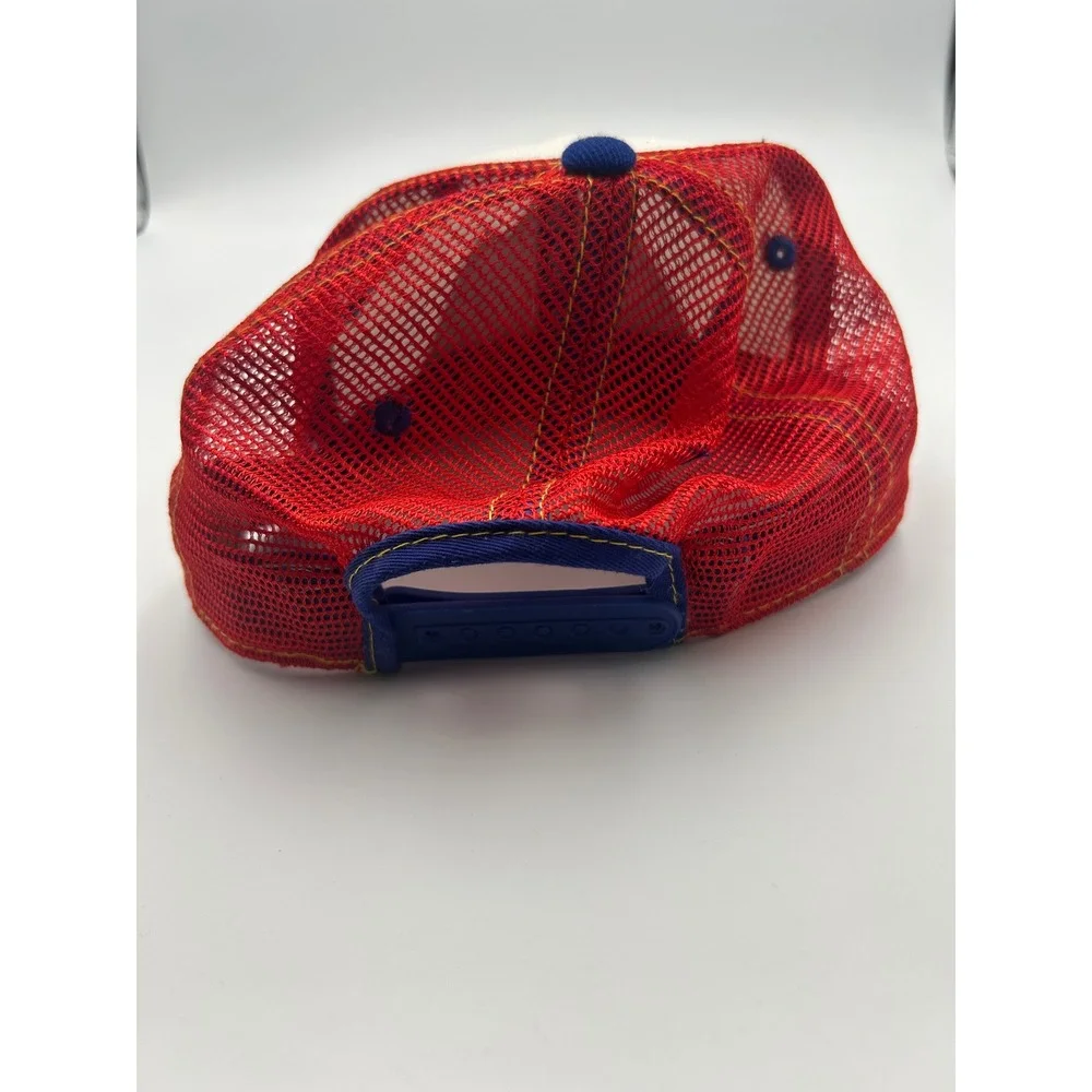 Aksels Denver DNVR Trucker Hat Red White Blue Mesh Snapback Mountain Graphic Cap